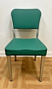 Vintage INDUSTRIAL OFFICE CHAIR desk tanker mid century modern aluminum 50s 60s - Picture 1 of 12