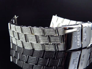 Brand New Mens Breitling Super Avenger Diamond Band with 7 Ct Custom Set - Picture 1 of 7