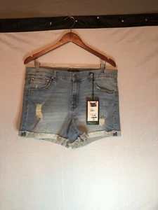 Rachel Roy Distressed Jean Shorts Mid Rise Size 14/32 - Picture 1 of 6