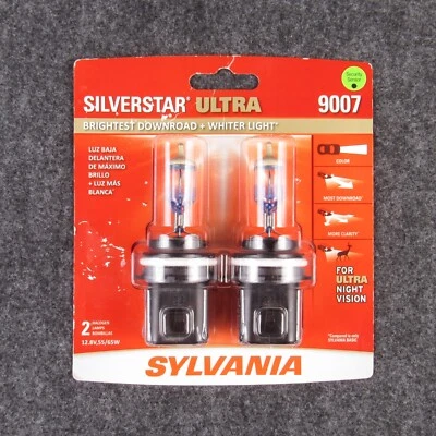 Lâmpada de farol Sylvania Silverstar halogênio ultra branco 9007SU.BP2 9007 nova - Imagem 1 de 4