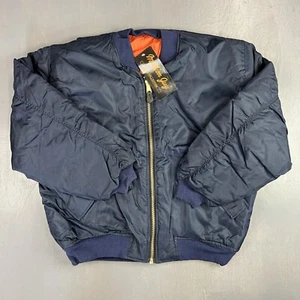 Vintage Million Guy blau orange Wende Bomberjacke durchgehender Reißverschluss Herren 2XL - Bild 1 von 7