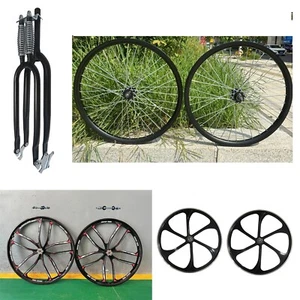 DONSP1986 26" Bike Spring Suspension Fork, 1" Threaded w/ Mag &Spoke Wheel Rim - Picture 1 of 79
