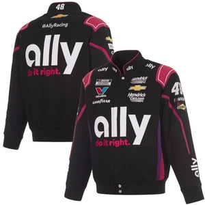 Men's JH Design Black Alex Bowman Ally Full-Snap Twill Uniform Jacket - Picture 1 of 5