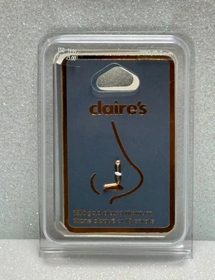 Claire’s 20G Chapado en Oro 18kt Titanio Circonita Cúbica Nariz Tachuela Nuevo Foto 1 de 2