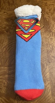 Calcetines antideslizantes forrados DC Comics Superman Sherpa "talla única" nuevos con etiquetas Foto 1 de 4