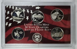2007-S US MINT - SILVER PROOF 50 STATE QUARTERs (5) Coin Set w/ COA & Box Nice!+ - Picture 1 of 11