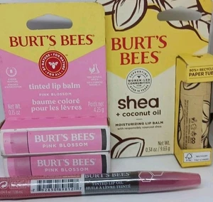 Burt's Bees lotto 4 articoli 2 balsamo labbra colorato 1 karitè + cocco 1 sigillo olio labbra colorato - Foto 1 di 1