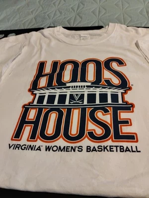 Men's Hoos House University of Virginia Women Basketball T-Shirt White 3XL New - Image 1 of 2