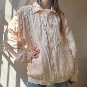 Vintage Janeve Champagne Windbreaker Medium Nylon 90s Sportswear Athleisure Ski - Bild 1 von 8