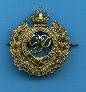 Royal Engineers  WW2 George VI Brass Cap Badge - Picture 1 of 2