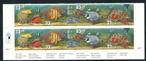 Scott #3317/20...33 Cent...Aquarium Fish...Plate Block of 8 - Picture 1 of 1