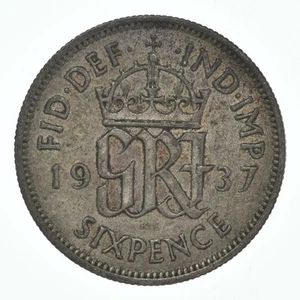 Roughly the Size of a Dime 1937 Great Britain 6 Pence World Silver Coin *964 - Picture 1 of 3