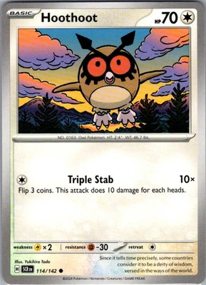 Hoothoot 114/142 Normal Common SV07: Stellar Crown NM - Image 1 of 2