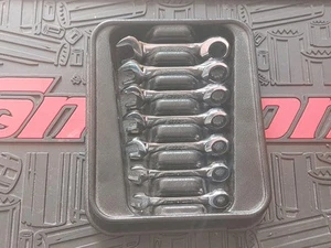 Snap On 7-Pc Metric Flank Drive® Stubby Ratcheting Spanner Set 8-14mm OXKRM707 - Picture 1 of 10