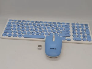LeadsaiL KF29 Wireless Tastatur + Maus Combo USB für PC QWERTZ weiß/blau - Bild 1 von 24