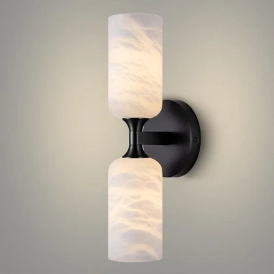 Алебастровое латунное настенное бра освещение уникальное свечение универсальный домашний декор сделано в США - Изображение 1 из 4