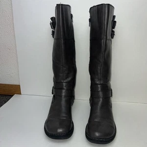 B.O.C. Hohe modische Damen-Reitstiefel mit Reißverschluss an der Seite Größe 8M taupe-braun - Bild 1 von 10