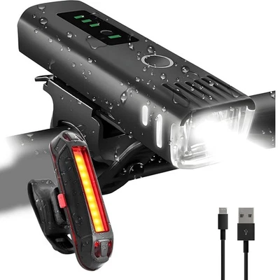 BICYCLE / SUPER BRIGHT BIKE LIGHTS SET FULLY RECHARGEABLE LIGHT WATERPROOF UK - Image 1 of 4