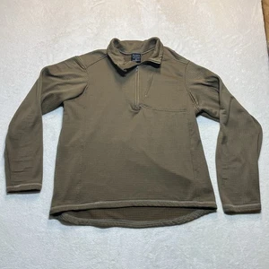 Beyond Clothing 1/4 Zip Level 2 Grid Fleece Men’s Large Brown Military - Picture 1 of 14