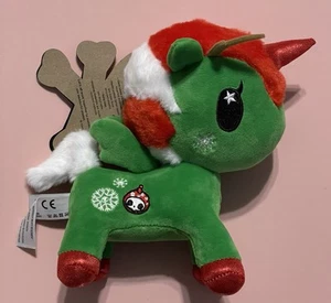Tokidoki Unicorno Aurora World 7.5” Plush Green Holly Christmas NWT - Picture 1 of 2