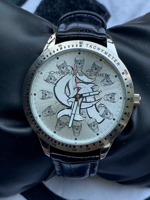 Christian Audigier Reloj Hombre Plata/Negro Analógico Calavera Foto 1 de 4