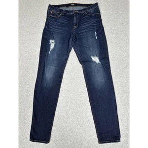Jeans Hudson para mujer 32 Krista súper ajustados lavado oscuro azul desgastado denim - Imagen 1 de 20