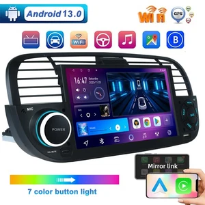 7" Android 13.0 Autoradio Per FIAT 500 2007-2015 GPS NAVI WIFI Bluetooth FM RDS - Foto 1 di 15