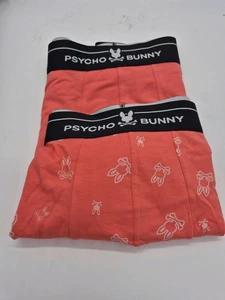 Psycho Bunny Men’s Boxer Brief Size M 2 Pack Stretch Cotton Modal Orange - Picture 1 of 6