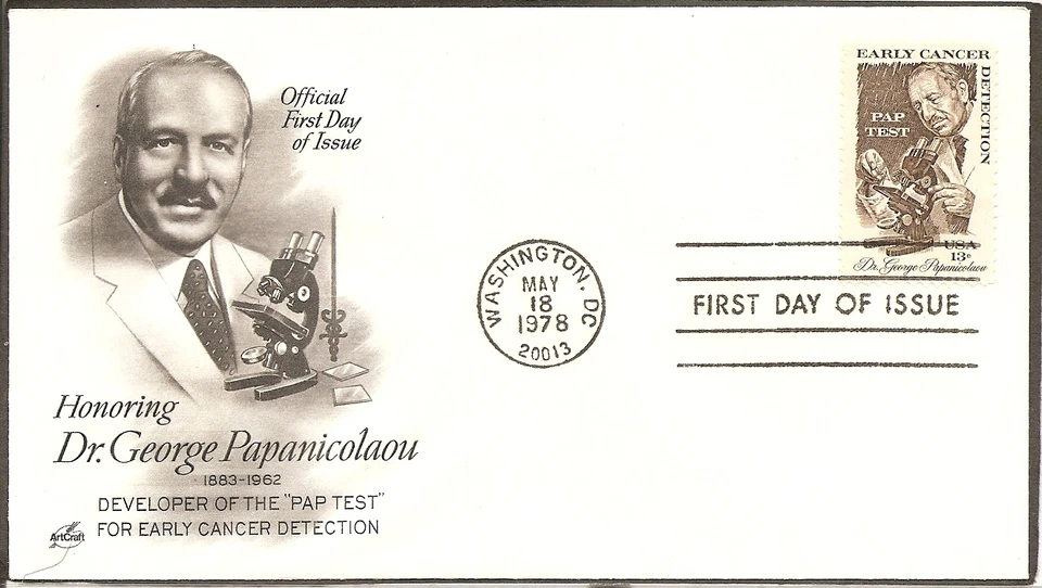 US SC # 1754 Dr George Papanicolaou FDC. Artcraft  Cachet - Image 1 of 1