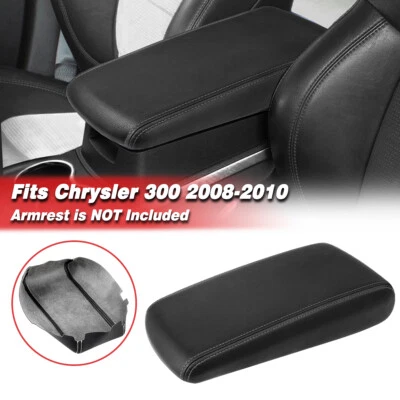 Ajuste Chrysler 300 2008-2010 consola media tapa reposabrazos cubierta negra moldura línea gris Foto 1 de 4