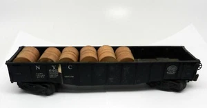 Lionel O-Gauge NYC 6462 Gondola treno vagone ferroviario nero con 6 barili di legno - Foto 1 di 8