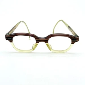 Vintage 50s 60s Boys Childrens Eyeglasses Frames Retro Clear Brown Glasses - Picture 1 of 7