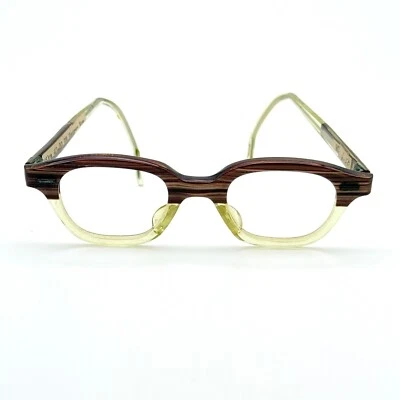 Vintage 50s 60s Boys Childrens Eyeglasses Frames Retro Clear Brown Glasses - Image 1 of 4