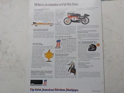 Harley Davidson "nuevo stock antiguo" (2) 1974 nuevo modelo publicidad w1x2ba Foto 1 de 4