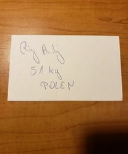 ANDRZEJ RZANY - BOXER - AUTOGRAPH SIGNED - INDEX CARD -AUTHENTIC - A1591