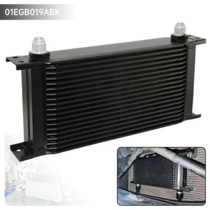 19 Row 8AN Universal Engine Transmission Oil Cooler 3/4"UNF16 AN-8 Black - Picture 1 of 11