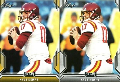 (2) KYLE KEMPT 2019 LEAF DRAFT "1ST EVER PRINTED" "GOLD" ROOKIE CARD LOT - Image 1 of 3