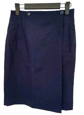 Винтажная женская юбка Liz Claiborne Collection темно-синяя 100% шерсть с запахом размер 6   - Изображение 1 из 4