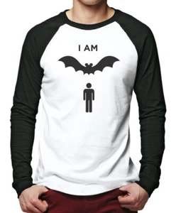 I am Bat Man - lustiger Comicfilm Männer Baseball Top - Bild 1 von 3
