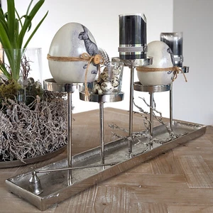 Kerzenhalter Kerzenständer metall Tablett 5er massiv Dekorativ - Bild 1 von 8