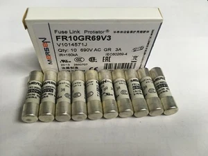 FERRAZ SHAWMUT MERSEN FR10GR69V3 3A 690V Fuse JPSF840 Qty of 1/5/10 - Picture 1 of 7