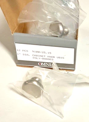 OMNIA 1” 9100/25,15 CAJA 12 piezas Perilla de gabinete níquel satinado US15 manijas herrajes Foto 1 de 4