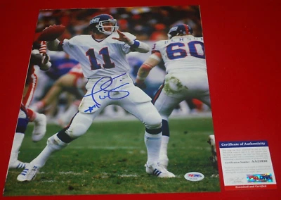 PHIL SIMMS New York Giants signed 11X14 photo PSA/DNA  COA  AA23930 - Image 1 of 2