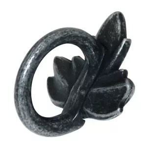 Amerock Nature's Splendor Wrought Iron Dark 2" Leaf Cabinet Pull Knob BP4452WID - Picture 1 of 4