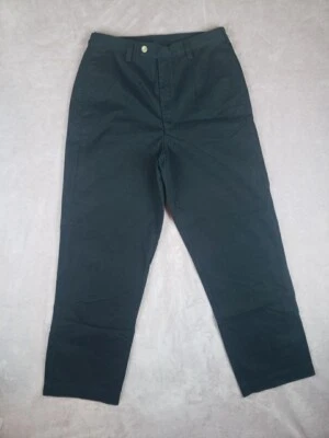 Pantalones ciervo blancos para mujer talla 10 promedio negros cremallera bolsillos con botones informales rectos  Foto 1 de 4