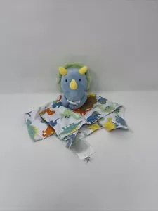 Dinosaur Triceratops Baby Plush Security Blanket Lovey Toy - Picture 1 of 7