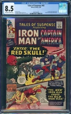 TALES OF SUSPENSE #65 CGC 8.5 KEY 1st APP. RED SKULL CAPTAIN AMERICA MARVEL 1965 - Image 1 of 2