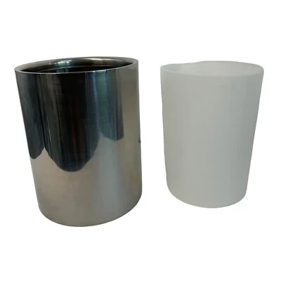 Roselli Stainless Steel Modern Round Wastebasket  Bath Trash Can 10" high 7395 - Image 1 of 4