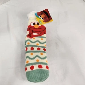 Sesame Street Elmo Sherpa Sock Slip Resistant Soles Red Green Orange Yellow New - Picture 1 of 8
