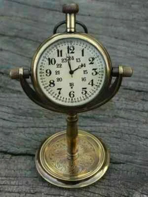 Vintage Brass Nautical Desk Clock – Antique Style Table Clock Home Office Decor - Image 1 of 4
